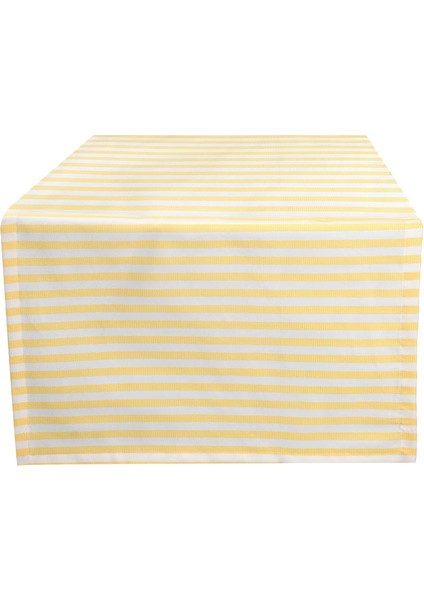 Menashop Funky Sarı Çizgili Runner 50X150CM