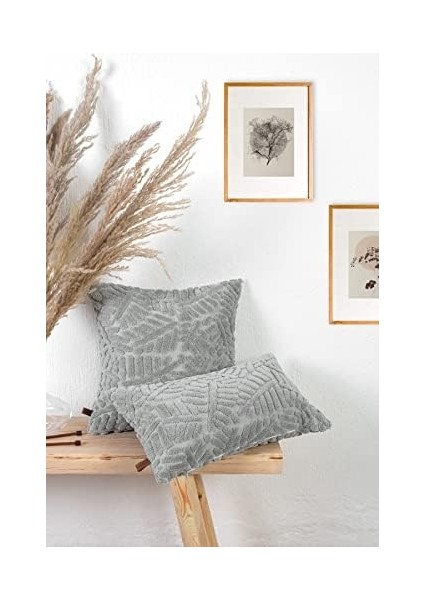 Menashop Jakarlı Kırlent 43X43 cm Forest Gri fiyatları