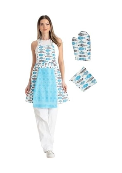 Menashop Havlulu Mutfak Önlüğü Seti Fırın Eldiveni ve Tutacak modelleri