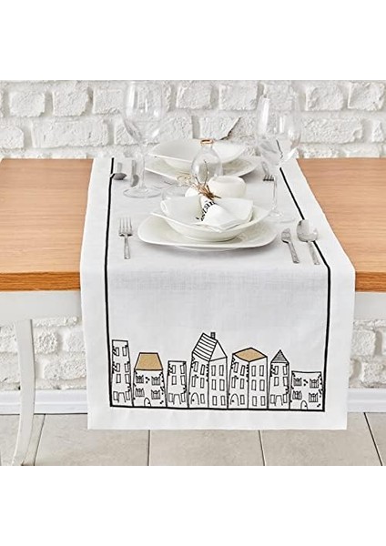 Menashop Home Galata Siyah Peçete Runner Seti fiyatları