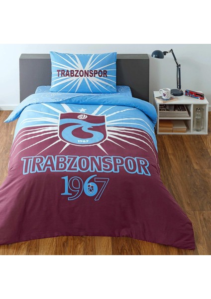 Menashop Lisanslı Pamuk Trabzonspor Light Glow Nevresim Takımı Çok Renkli Tek Kişilik