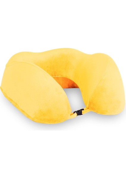 Menashop Metrashop Home Bedding Visco Ortopedik Seyahat Yastığı-Visco Yastık,çıkarılabilir Kılıf, Lüks Seyahat Yastığı Sarı