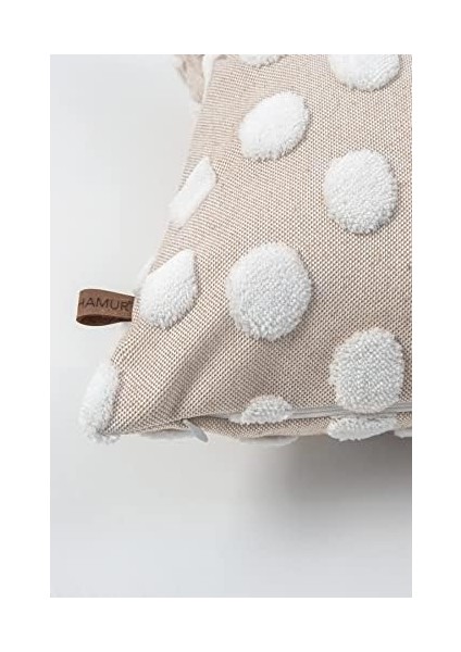 Menashop Jakarlı Kırlent 43X43 cm Point Bej modelleri