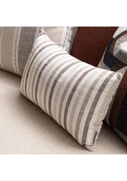 Menashop Concept Alba Striped Kırlent Ekru Kahve 30 x 50 cm fiyatları