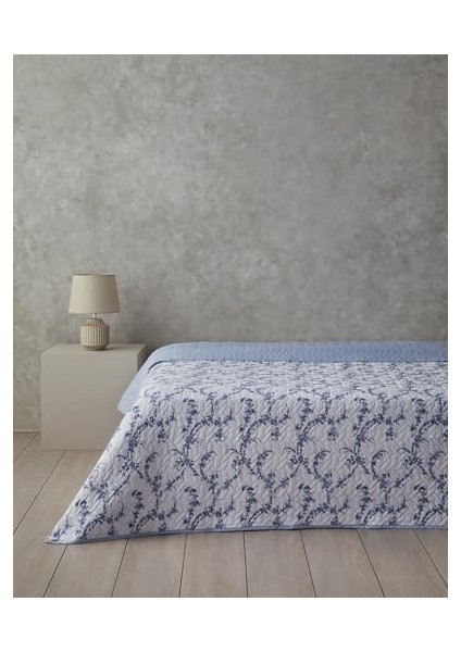 Menashop Home Scroll Flowers Tek Kişilik Çok Amaçlı Örtü Mavi modelleri