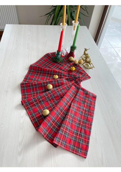 Menashop Alamode Ekose&iskoç Desenli Düz Runner