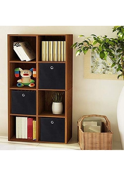 Menashop RFB02H-3 Saklama Kutusu, 6 Adet, Katlanır Kutu, Parmak Delikli, 30 x 30 x 30 Cm, Siyah modelleri
