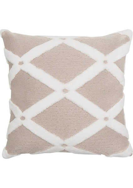 Menashop Jakarlı Kırlent 43X43 cm Bella Bej