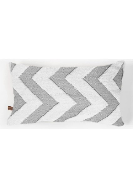 Menashop Jakarlı Kırlent 28X50 cm Line Gri