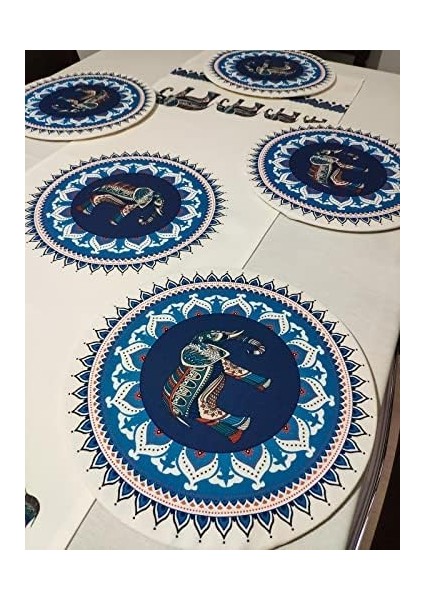Menashop Etnik Fil Desenli Runner, 6'lı Supla Set fiyatları