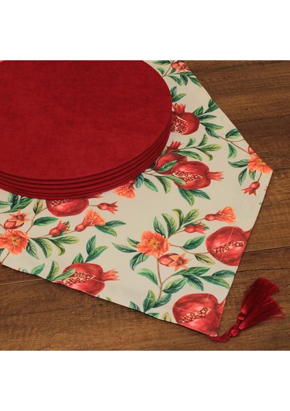 Menashop Desenli Beyaz Zemin Arka Plan Dijital Baskılı Runner Amerikan Servis 40X150 cm