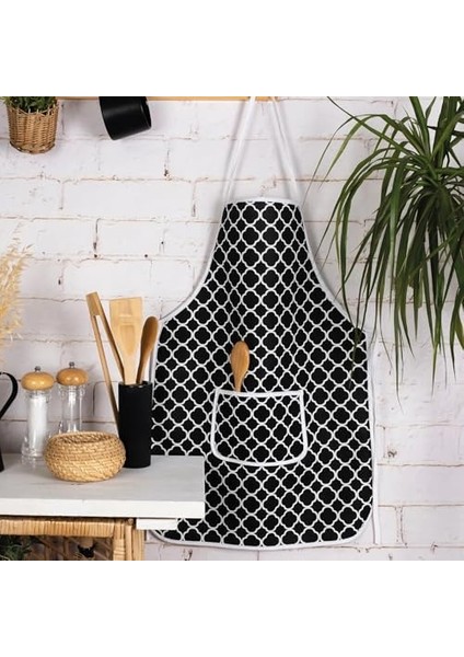 Menashop 6 Parça Mutfak Seti & Mutfak Önlüğü, Fırın Eldiveni, 2li Tutacak, Organizer Poşetlik, Demlematik Siyah modelleri