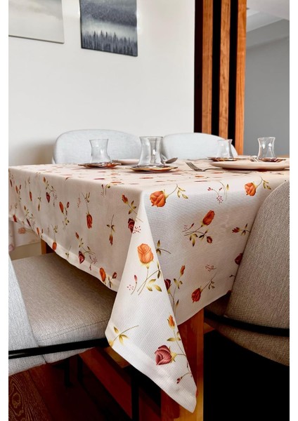 Menashop & Laurel Baskılı Yıkanabilir Masa Örtüsü Mutfak Bahçe Piknik Masa Örtüsü (140X200)