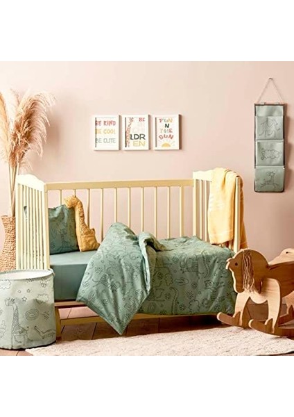 Menashop Maıson Zoo Hayvan Baskılı%70 Polyester%30 Pamuk Askılı Organizer, Yeşil, 20X60 cm fiyatları