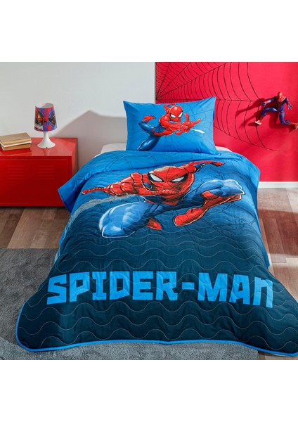 Menashop Spiderman Focus Lisanslı Karakter Baskılı Pamuk - Polyester Karışımı Yatak Örtüsü Seti, Çok Renkli, Tek Kişilik (Yatak Örtüsü: 160X230 cm / 1 Adet Yastık Kılıfı: 50X70)