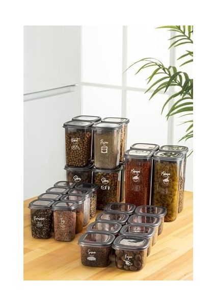 Vienev Serigrafi Etiketli 28LI Peggy Kare Erzak ve Baharat Full Set 8(1,2, 0,55, 0,45) 4x(1,75) modelleri