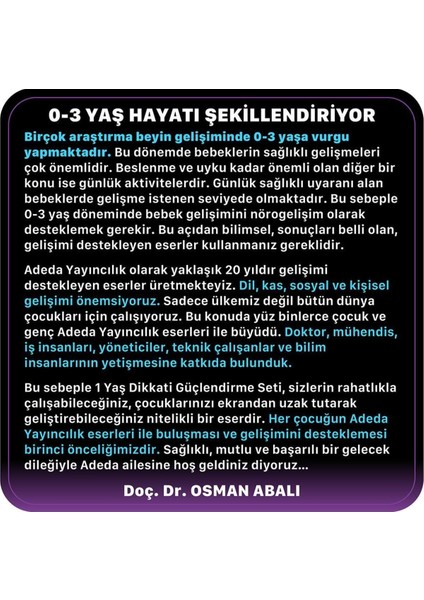 Osman Abalı Dikkati Güçlendirme Seti 1 Yaş