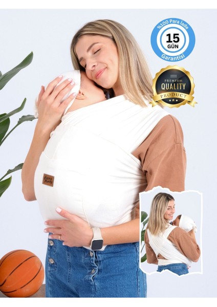 Premium Organik Pamuk Sırt Destekli Cepli Şapkalı Bebek Taşıyıcı Sling Bebek Taşıma Şalı Esnek Wrap