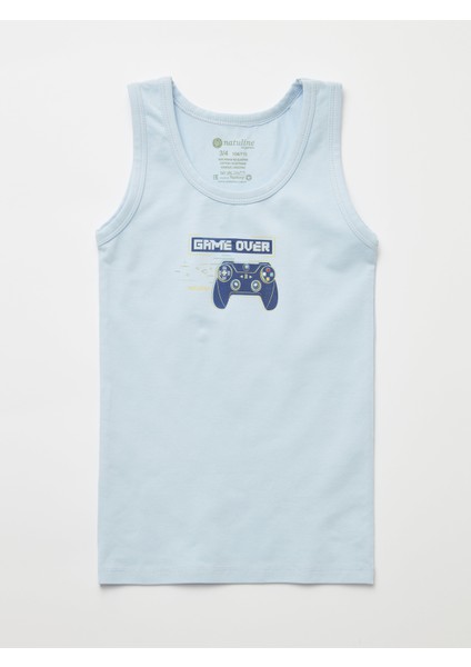 Erkek Çocuk Organik Pamuklu Likralı Atlet Game Over 2'li Paket