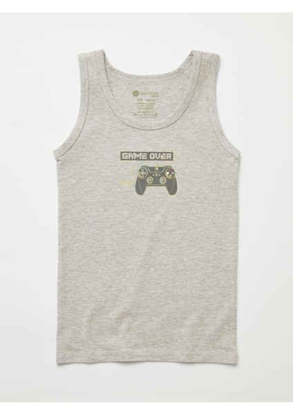 Erkek Çocuk Organik Pamuklu Likralı Atlet Game Over 2'li Paket