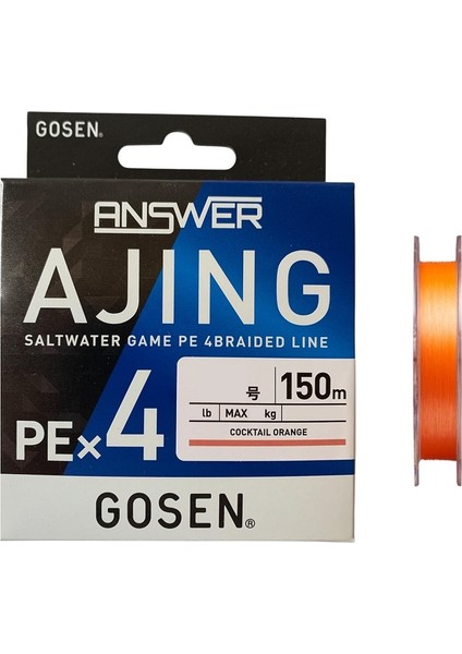Answer Ajing Pe4 Örgü Lrf Ip Misina 150MT Cocktail Orange