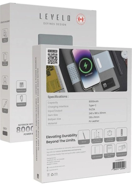 Techbook Not Defteri, Dahili 8000MAH Power Bank, Kartlıklı, Profesyonel fırsatları