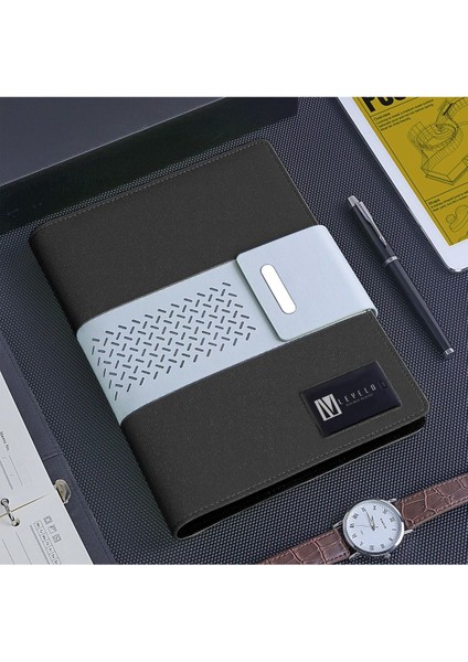 Techbook Not Defteri, Dahili 8000MAH Power Bank, Kartlıklı, Profesyonel