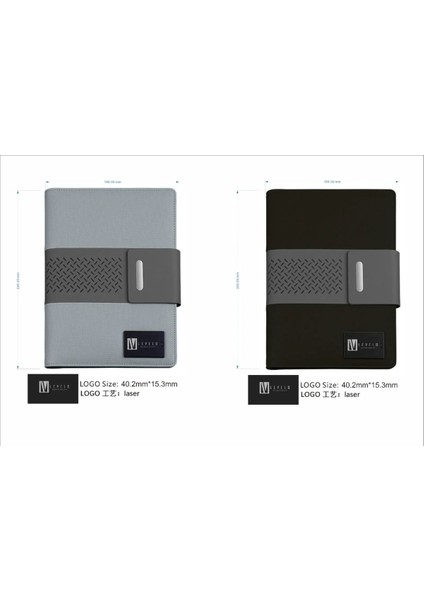 Techbook Not Defteri, Dahili 8000MAH Power Bank, Kartlıklı, Profesyonel
