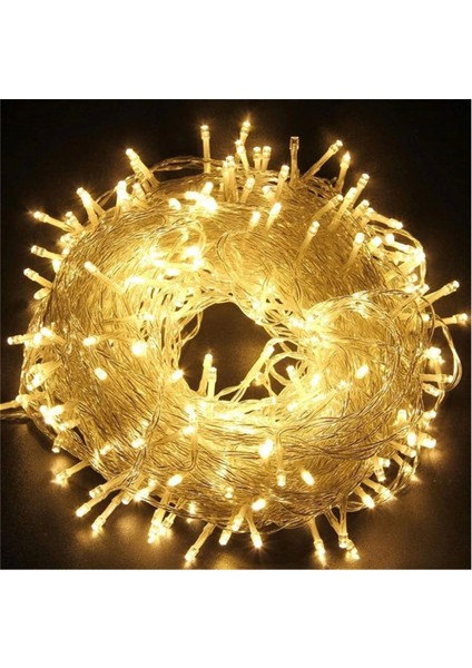 10M 60 LED Gün Işığı 2 Kademeli Şeffaf Kablo Pilli MZ33