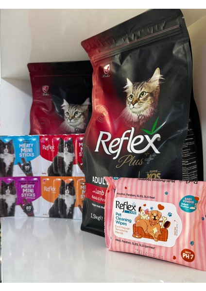plus 2 Li Somonlu Yavru Kedi Maması Ödül Maması Temizleme Mendili