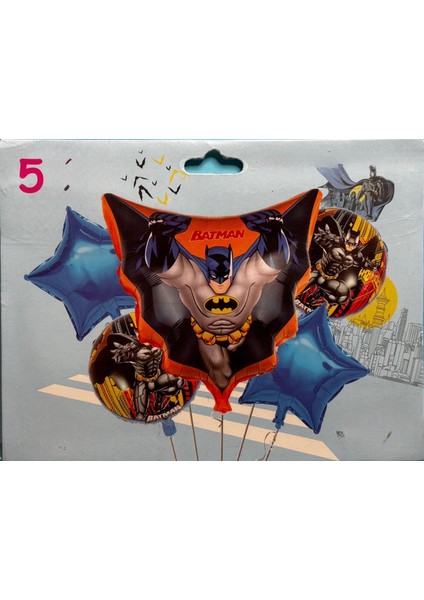 Batman Temalı 5li Folyo Balon Seti