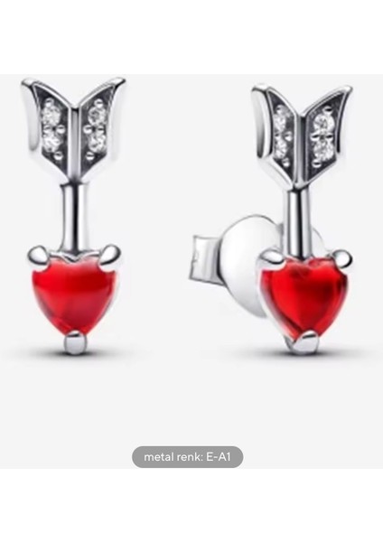 Gümüş Ok ve Murano Camı Kalp Çivi Küpe fiyatları