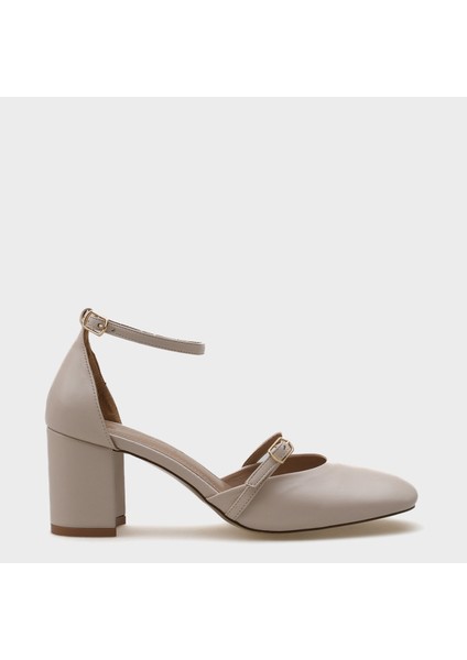 Sasha Orta Topuklu Çift Tokalı Bilekten Bantlı Kadın Ayakkabı