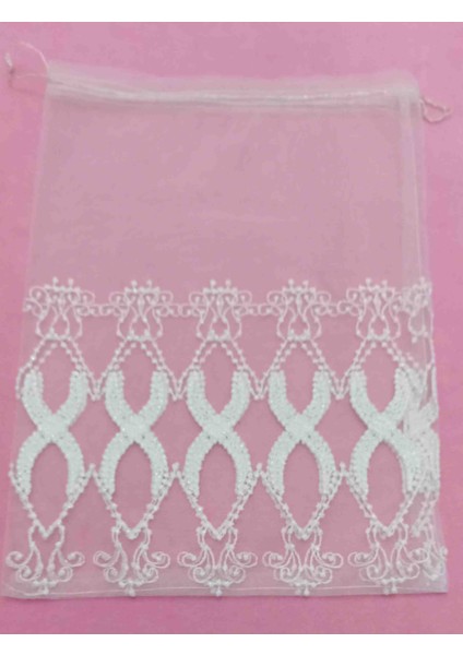 Güpür Desenli Tül Kese 27*38 cm Ebatında 4 Adettir Hediyelik Bohçalık Çeyizlik