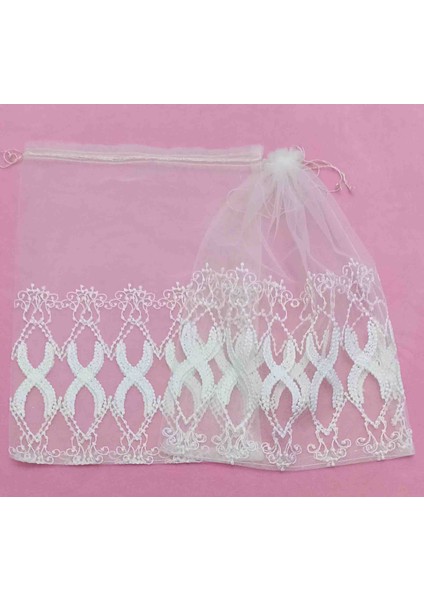 Güpür Desenli Tül Kese 27*38 cm Ebatında 4 Adettir Hediyelik Bohçalık Çeyizlik