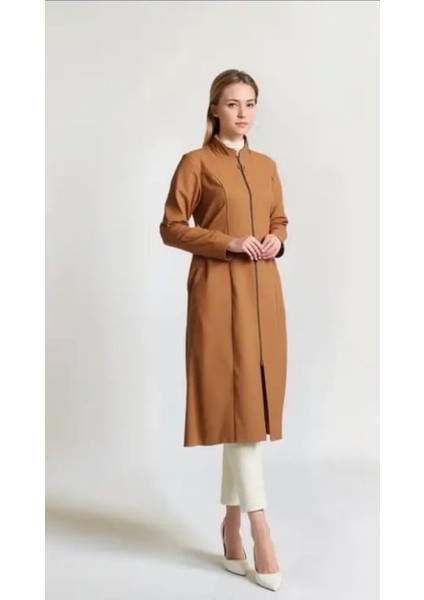 Kadın Tesettür Yarım Pardesü Ferace Kap Giyçık Fermuarlı Dabıl Kumaş fiyatları