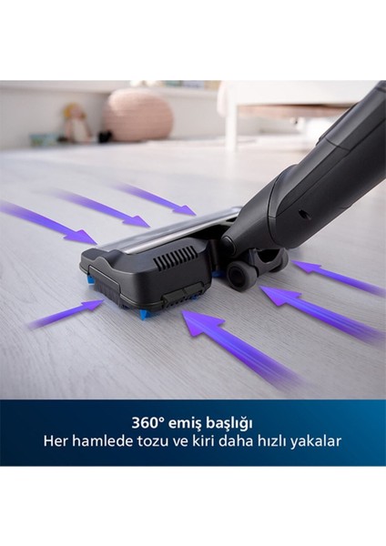 Speedpro Max Kablosuz Dikey Süpürge, 360 Derece Emiş Başlığı, XC7040/01