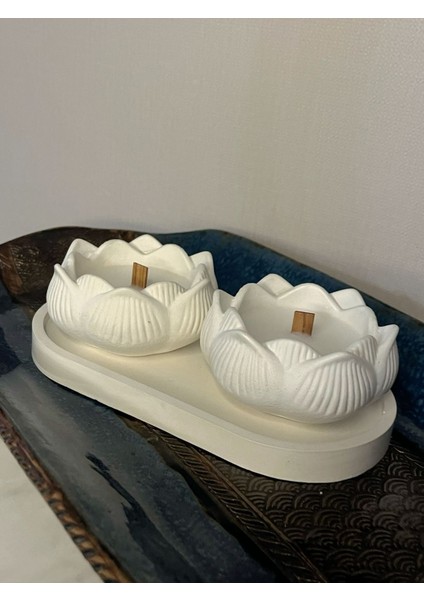 Lotus Mumluk-Tabak Set(Mum Dahil Değil)