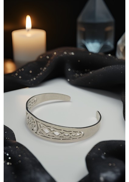 Mythos Collection – Celtic Knot 316L Paslanmaz Çelik Erkek Kadın Özel Kelepçe Bileklik modelleri