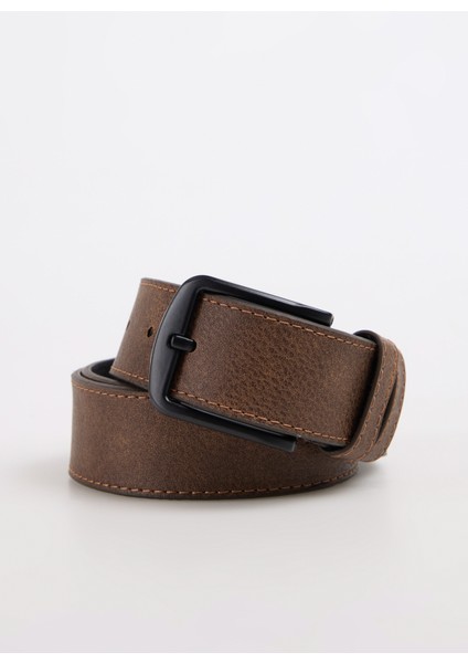 Erkek Kemer Dis-Vintage Vizon 4 cm
