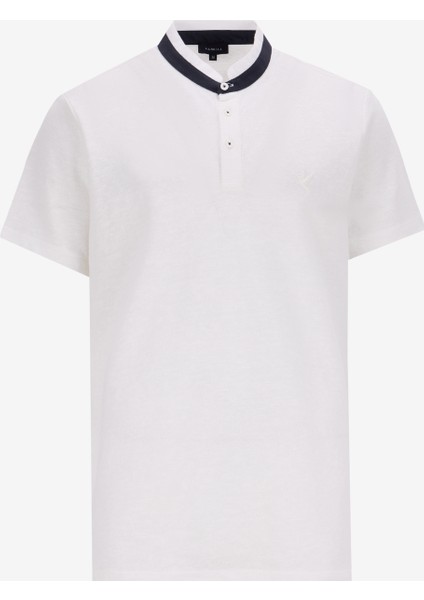 Hakim Yaka Düz Kırık Beyaz Erkek T-Shirt FC5SM-TST 2115