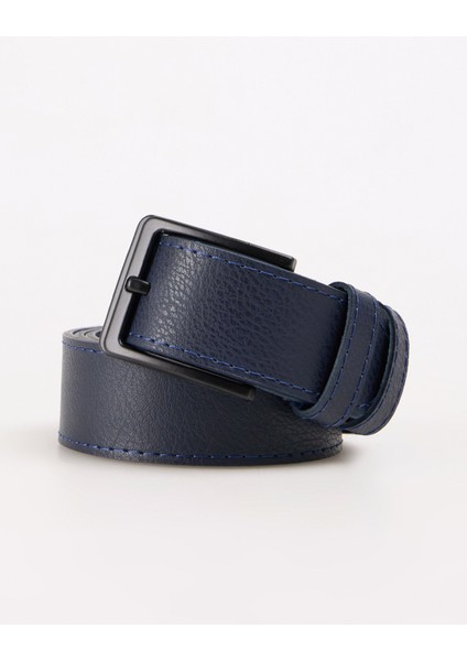 Erkek Kemer Dis-Vintage Lacivert 4 cm