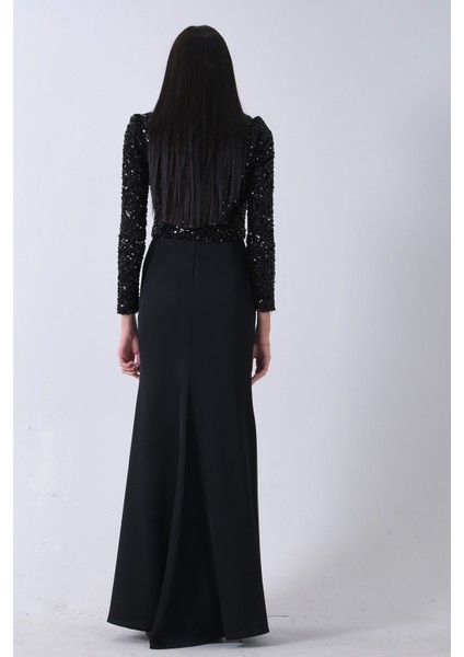 Siyah Üst Pul Payet Alt Krep Tesettür Abiye 6502497.01 indirimleri