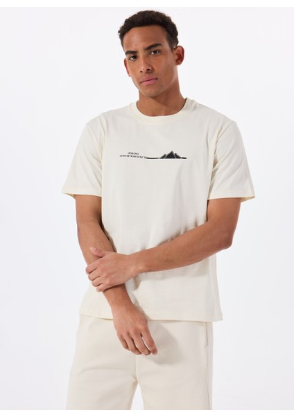Bisiklet Yaka Beyaz Erkek T-Shirt 12288521_JPRBLULIFE Tee Ss Crew Nec