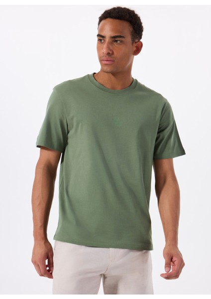 Bisiklet Yaka Koyu Yeşil Erkek T-Shirt 12288374_JPRBLULOGO Tee Ss Crew Nec