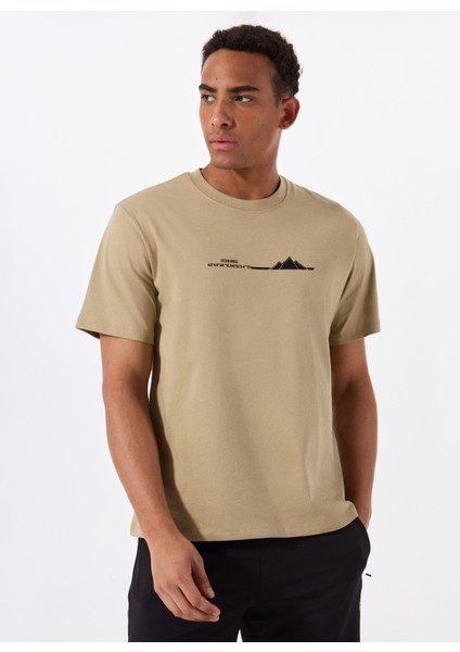 Bisiklet Yaka Bej Erkek T-Shirt 12288521_JPRBLULIFE Tee Ss Crew Nec
