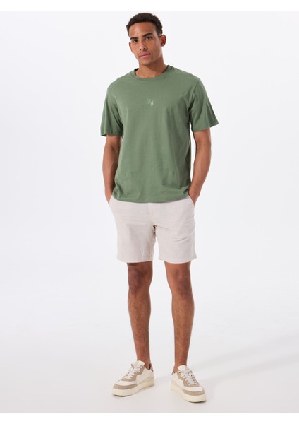 Bisiklet Yaka Koyu Yeşil Erkek T-Shirt 12288374_JPRBLULOGO Tee Ss Crew Nec