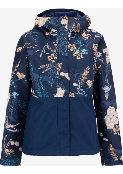 2116331464WL5192 Lacivert Kapüşon Yaka Normal Düz Kadın Yağmurluk