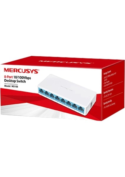 Tp-Lınk Mercusys MS108 10/100 Mbps 8 Port Ethernet Swıtch
