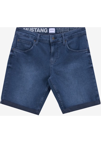 Lacivert Erkek Regular Fit Yıkamalı Denim Şort Chıcago - 1821